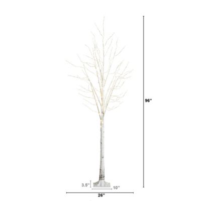 Image showing  8 ft. Pre-Lit Artificial White Birch Tree with Warm White LED Lights