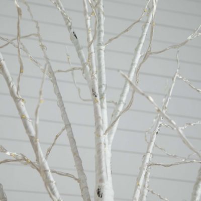 Image showing  8 ft. Pre-Lit Artificial White Birch Tree with Warm White LED Lights