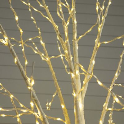 Image showing  8 ft. Pre-Lit Artificial White Birch Tree with Warm White LED Lights