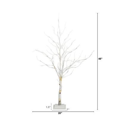 Image showing  4 ft. Pre-Lit Artificial White Birch Tree with White LED Lights