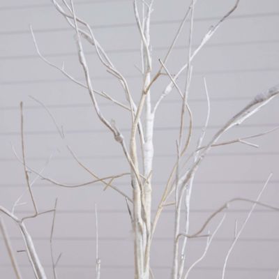 Image showing  4 ft. Pre-Lit Artificial White Birch Tree with White LED Lights