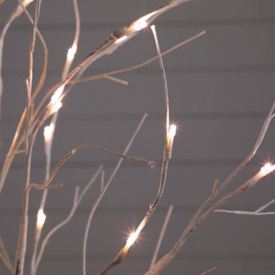 Image showing  4 ft. Pre-Lit Artificial White Birch Tree with White LED Lights