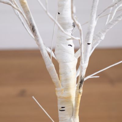 Image showing  4 ft. Pre-Lit Artificial White Birch Tree with White LED Lights