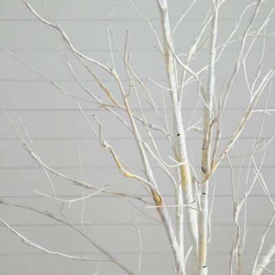Image showing  6 ft. Pre-Lit Artificial White Birch Tree with White LED Lights