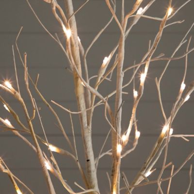 Image showing  6 ft. Pre-Lit Artificial White Birch Tree with White LED Lights