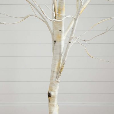 Image showing  6 ft. Pre-Lit Artificial White Birch Tree with White LED Lights