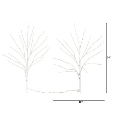 Image showing  2 ft. Pre-Lit Artificial White Birch Branches with Warm White LED Lights, 2 pc.