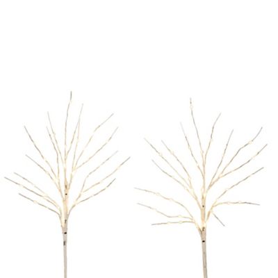 Image showing  2 ft. Pre-Lit Artificial White Birch Branches with Warm White LED Lights, 2 pc.