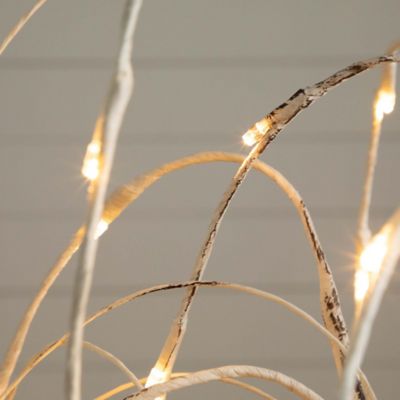Image showing  4 ft. Pre-Lit Artificial White Weeping Willow Tree with Warm White LED Lights