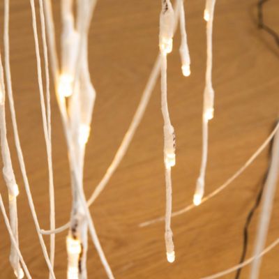 Image showing  4 ft. Pre-Lit Artificial White Weeping Willow Tree with Warm White LED Lights