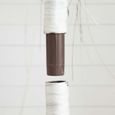 Image showing  6 ft. Pre-Lit Artificial White Weeping Willow Tree with Warm White LED Lights