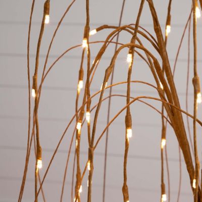 Image showing 3 th Nearly Natural 4 ft. Pre-Lit Artificial Willow Tree with Warm White LED Lights