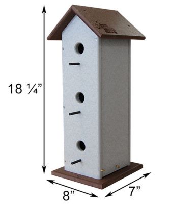 Image showing  Amish Made Recycled Plastic Triple Wren House, Vertical
