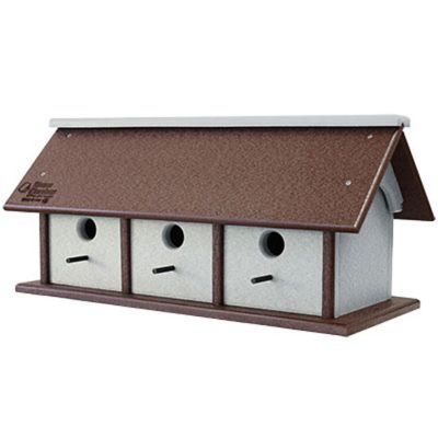 Image showing  Amish Made Recycled Plastic Triple Wren House, Horizontal