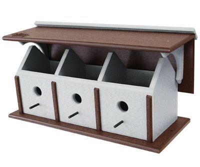Image showing  Amish Made Recycled Plastic Triple Wren House, Horizontal