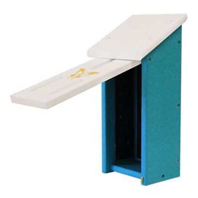 Image showing  Amish Made Recycled Plastic Butterfly House, White and Teal