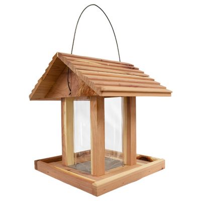 Image showing  Amish Made Cedar Hopper Feeder with Seed Cylinder