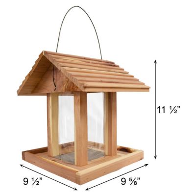 Image showing  Amish Made Cedar Hopper Feeder with Seed Cylinder