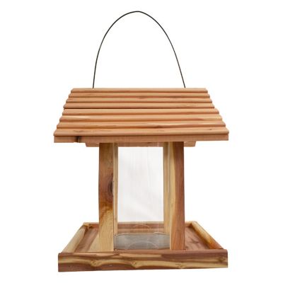 Image showing  Amish Made Cedar Hopper Feeder with Seed Cylinder