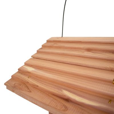 Image showing  Amish Made Cedar Hopper Feeder with Seed Cylinder