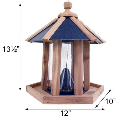 Image showing  Amish Made Cedar & Recycled Plastic Gazebo Feeder, Blue