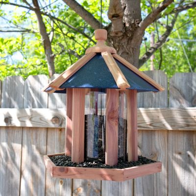 Image showing  Amish Made Cedar & Recycled Plastic Gazebo Feeder, Blue