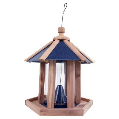 Image showing  Amish Made Cedar & Recycled Plastic Gazebo Feeder, Blue