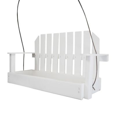 Image showing  Amish Made Recycled Plastic Swing Seed Feeder, White