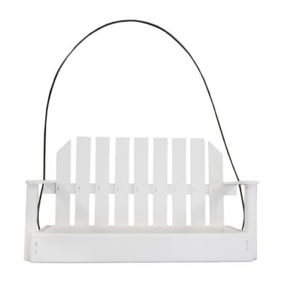 Image showing  Amish Made Recycled Plastic Swing Seed Feeder, White