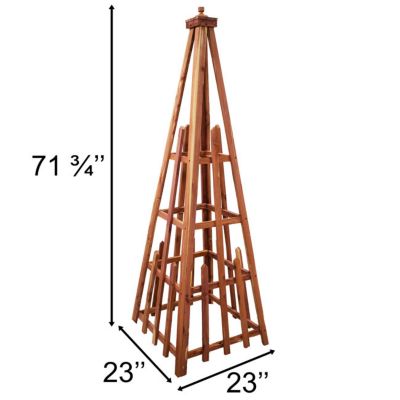 Image showing  Amish Made Large Cedar Pyramid Trellis by Prime Retreat, 72 ft.