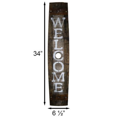 Image showing  Amish-Made Whiskey Barrel Porch Sign, Welcome