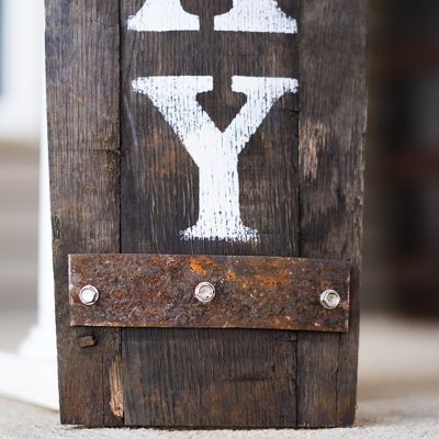 Image showing  Amish-Made Whiskey Barrel Porch Sign, Go Away