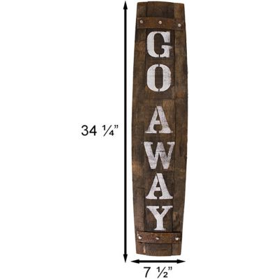 Image showing  Amish-Made Whiskey Barrel Porch Sign, Go Away