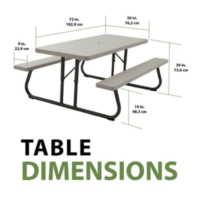 Image showing  6 ft. Classic Folding Picnic Table