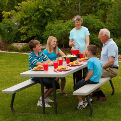 Image showing 6 th Lifetime 6 ft. Classic Folding Picnic Table