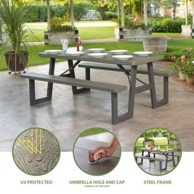 Image showing  6 ft. W Frame Folding Picnic Table