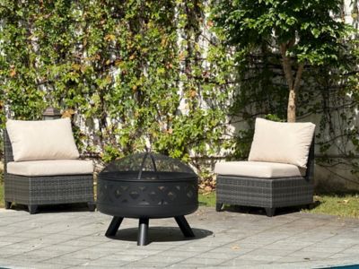 Image showing 9 th HeatMaxx 31.5 in. 3-in-1 Triple Function Design Outdoor Wood-Burning Bowl Fire Pit, Low Smoke Fire Pit, Bonfire Fire Pit