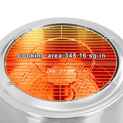 Image showing 6 th HeatMaxx 27 in. Smokeless Wood-Burning Fire Pit, Low Smoke Bonfire Fire Pit, Wood Burning Pellet Firepits, Stainless Steel