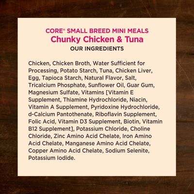 Image showing  Natural Grain Free Small Breed Mini Meals Wet Dog Food, Chunky Chicken & Tuna Dinner in Gravy, 3-Ounce Pouch