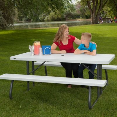 Image showing 5 th Lifetime 6 ft. Classic Folding Picnic Table