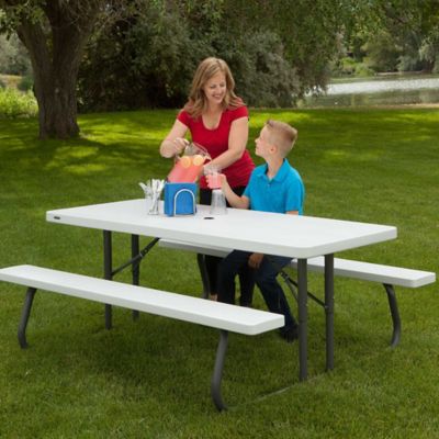 Image showing 6 th Lifetime 6 ft. Classic Folding Picnic Table