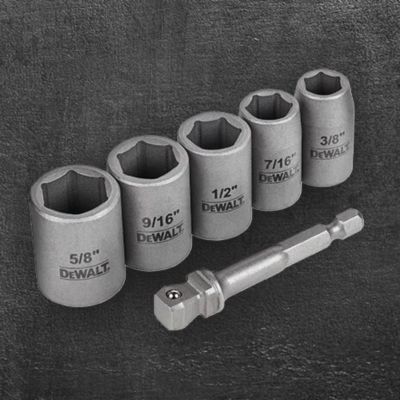 Image showing  6 Pc. Short Std Socket Set With 3/8 In. Adapter