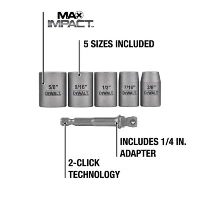 Image showing  6 Pc. Short Std Socket Set With 3/8 In. Adapter