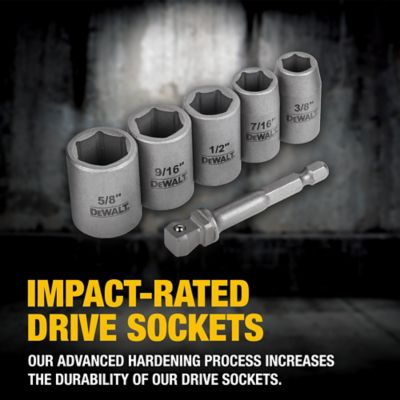 Image showing  6 Pc. Short Std Socket Set With 3/8 In. Adapter