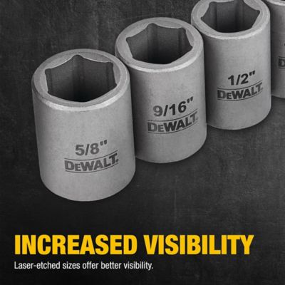 Image showing  6 Pc. Short Std Socket Set With 3/8 In. Adapter