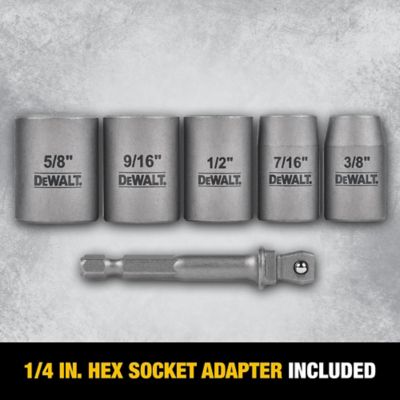 Image showing 5 th DEWALT 6 Pc. Short Std Socket Set With 3/8 In. Adapter