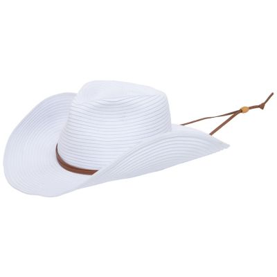 San Diego Hat Company Women's Ribbon Cowboy White Hat