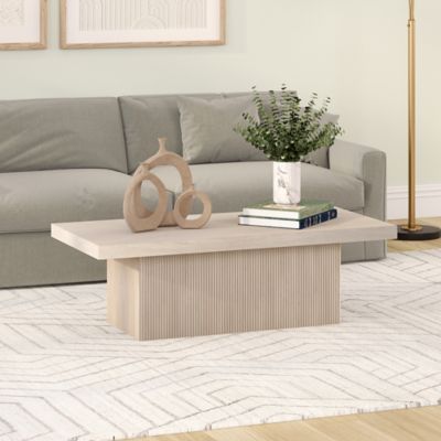Image showing 3 th Hudson&Canal Torren Rectangular Coffee Table, Natural Wood