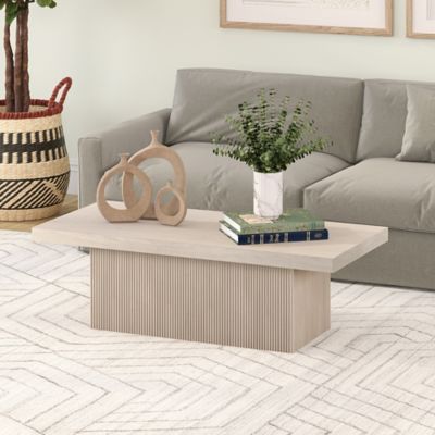 Image showing 4 th Hudson&Canal Torren Rectangular Coffee Table, Natural Wood