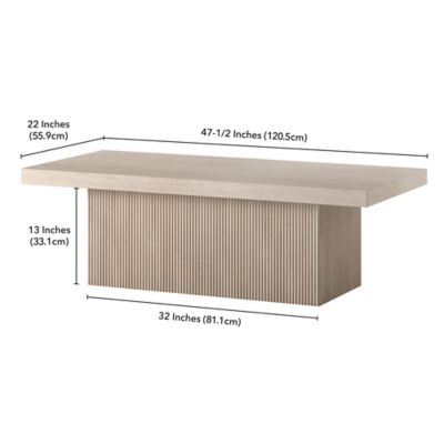 Image showing 5 th Hudson&Canal Torren Rectangular Coffee Table, Natural Wood